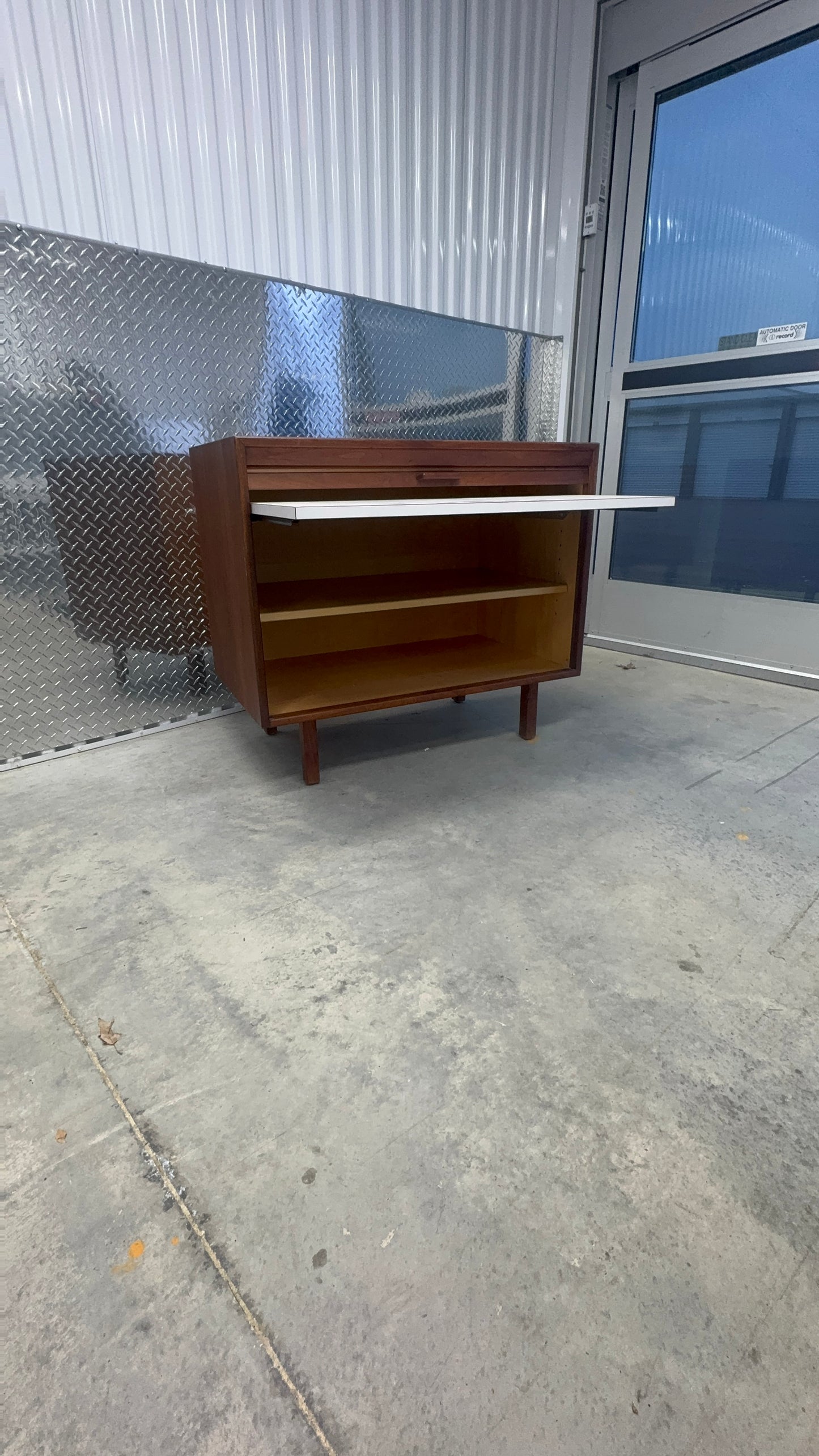 Jens Risom Walnut Tambour Door Bar