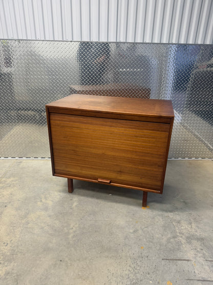 Jens Risom Walnut Tambour Door Bar