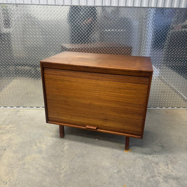 Jens Risom Walnut Tambour Door Bar