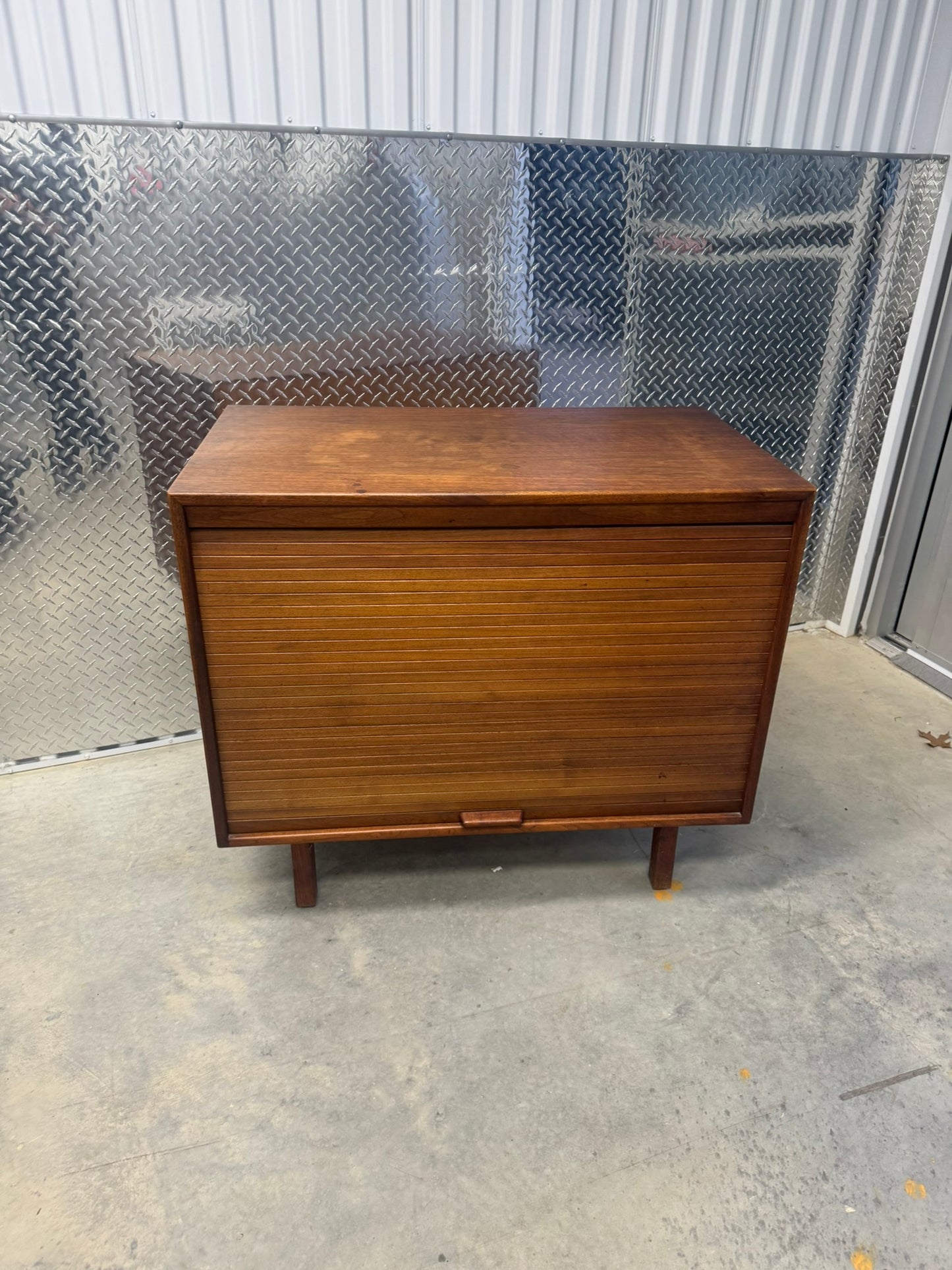 Jens Risom Walnut Tambour Door Bar