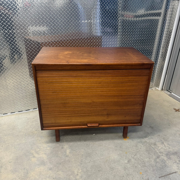 Jens Risom Walnut Tambour Door Bar