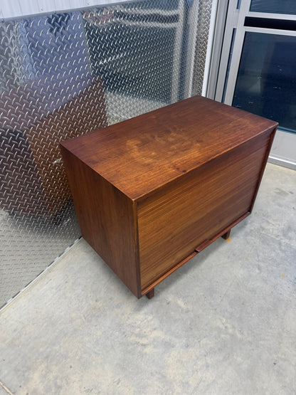 Jens Risom Walnut Tambour Door Bar