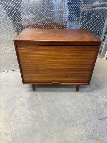 Jens Risom Walnut Tambour Door Bar