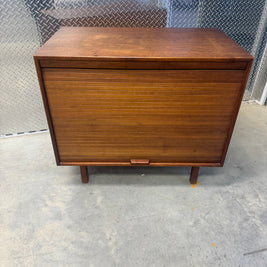 Jens Risom Walnut Tambour Door Bar