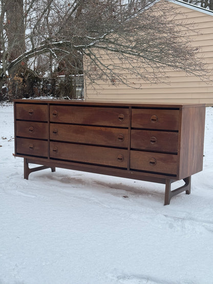 Stanley Furniture Long Walnut Dresser