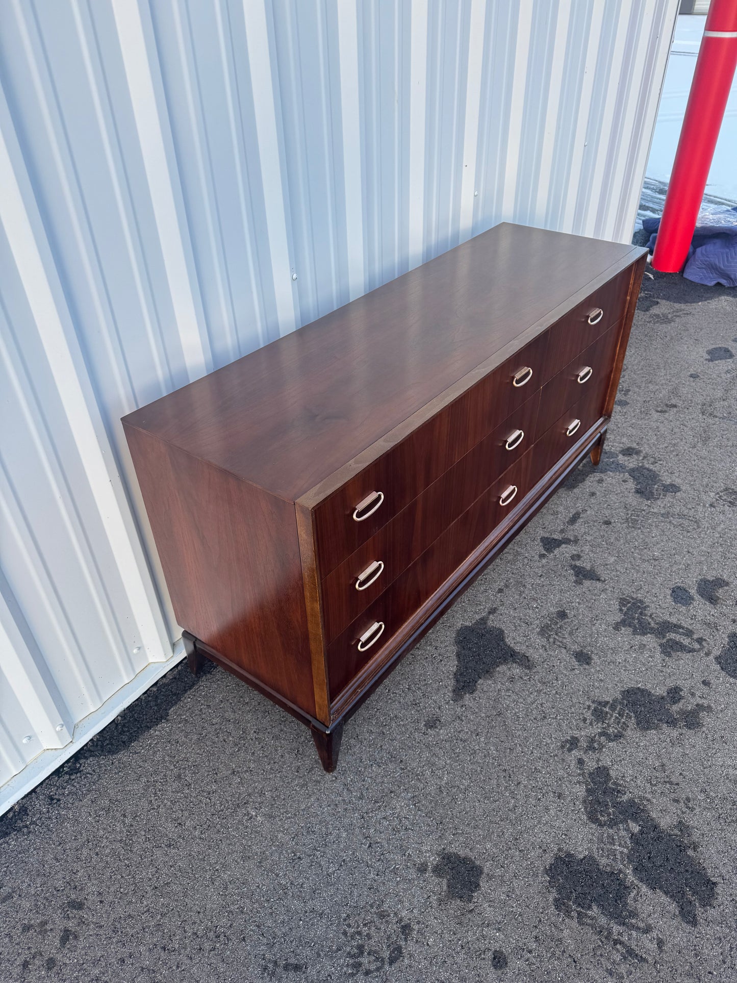 Bassett Six-Drawer Lowboy Dresser