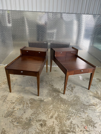 Cavalier Furniture Two-Tier End  Tables with Three Drawers — Pair