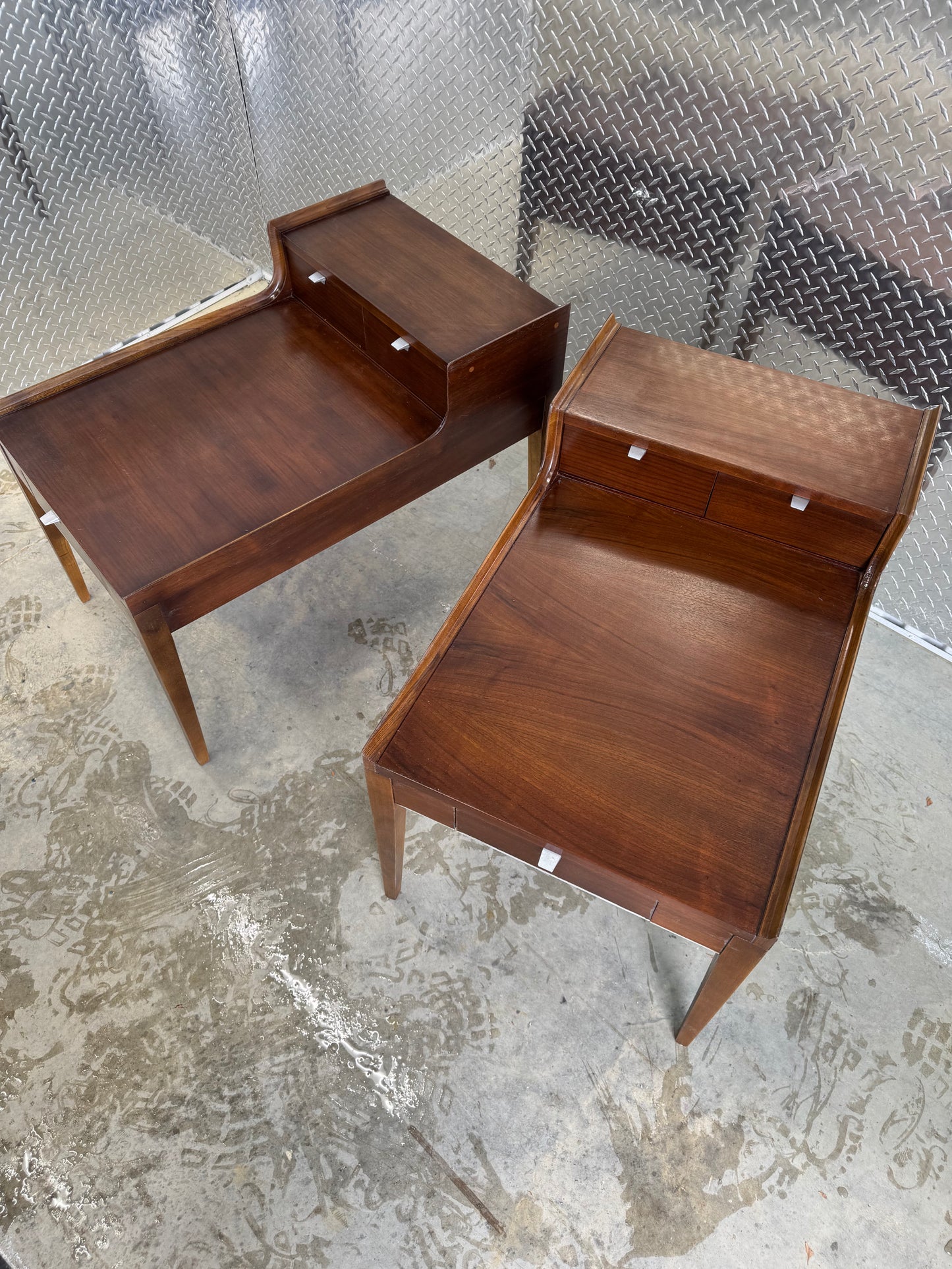 Cavalier Furniture Two-Tier End  Tables with Three Drawers — Pair