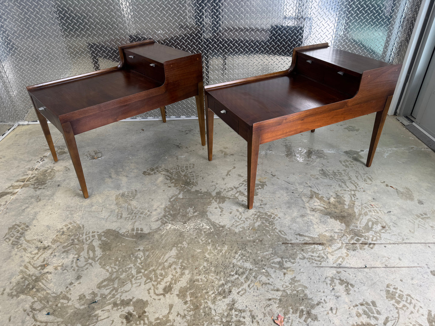 Cavalier Furniture Two-Tier End  Tables with Three Drawers — Pair