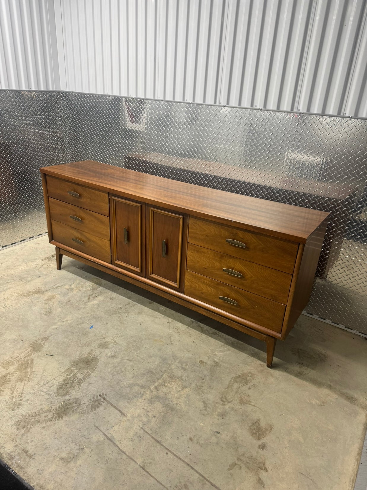 Lenoir House Nine-Drawer Long Dresser – Midcentury Walnut