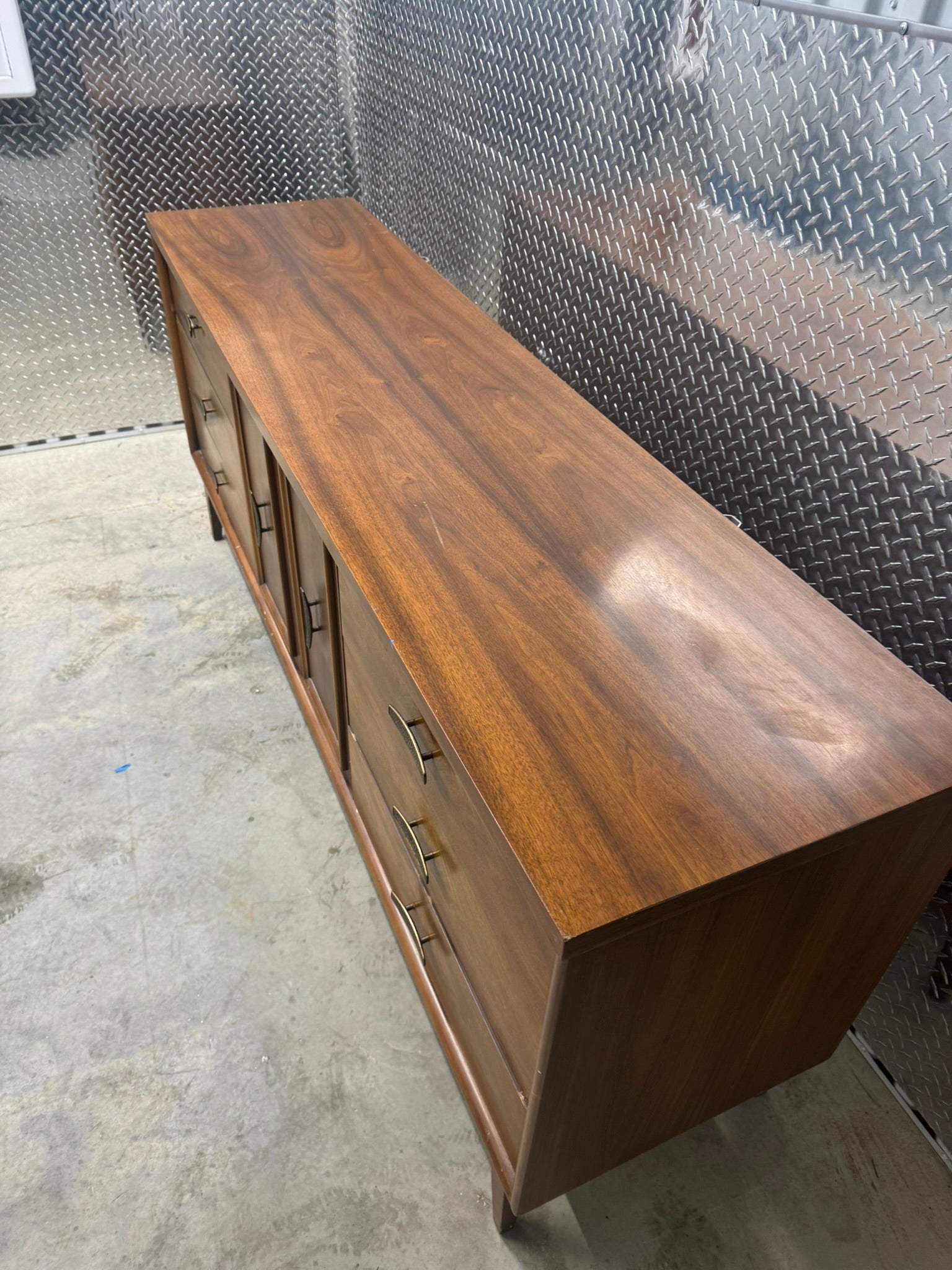Lenoir House Nine-Drawer Long Dresser – Midcentury Walnut