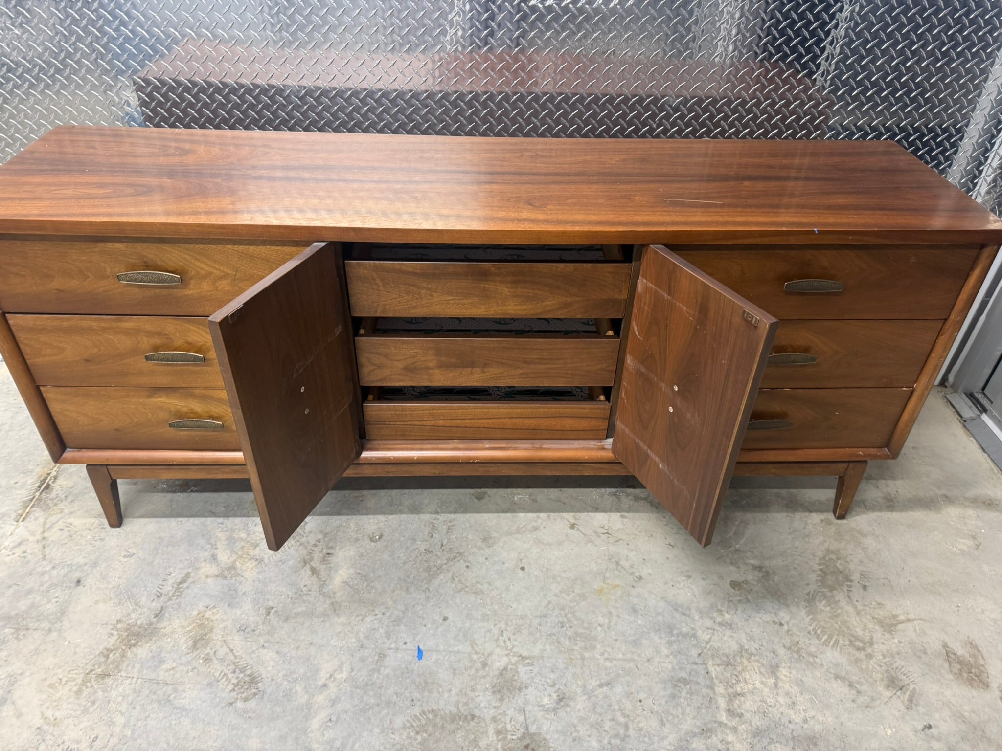 Lenoir House Nine-Drawer Long Dresser – Midcentury Walnut