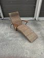 Midcentury Modern Wicker Lounge Chair with Metal Frame