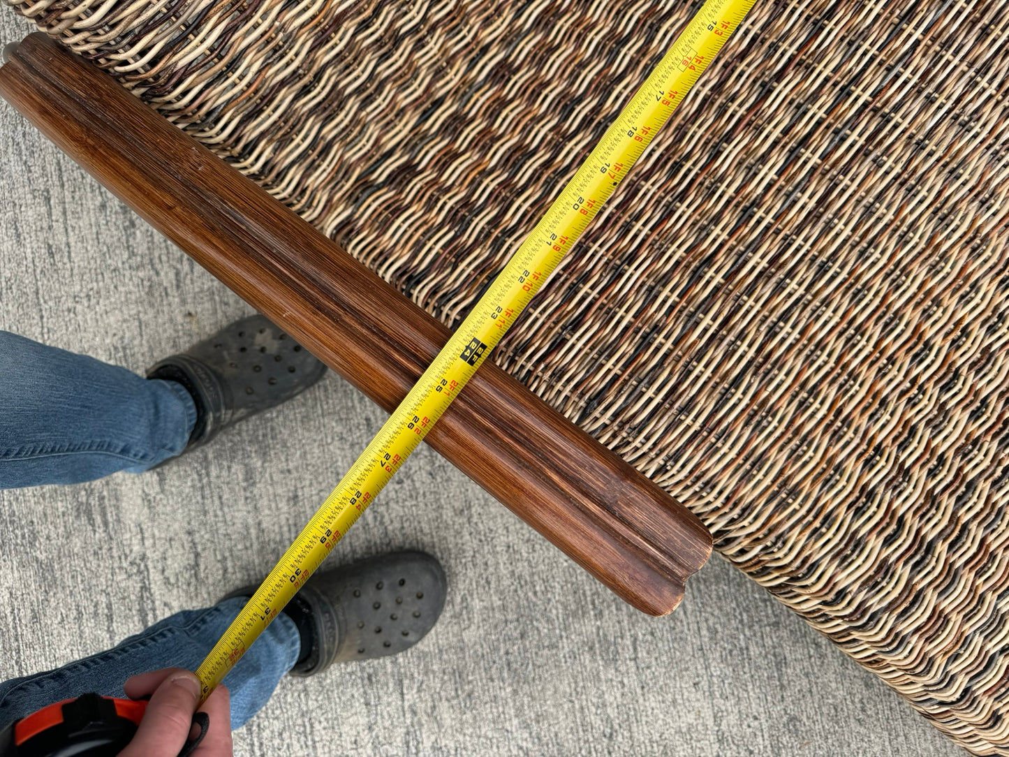 Midcentury Modern Wicker Lounge Chair with Metal Frame