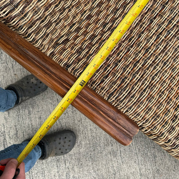 Midcentury Modern Wicker Lounge Chair with Metal Frame