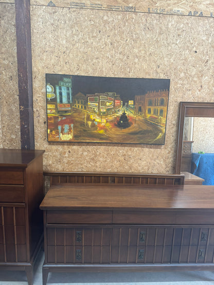 Cityscape Oil Painting by G. Barker – Striking Urban Elegance