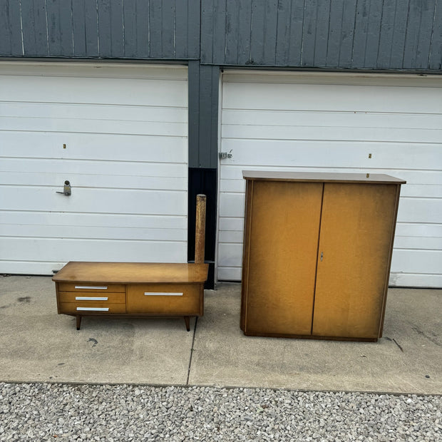 German Shrunk Entertainment Center – Low Console and Storage Cabinet Two-Piece Set (Available Separately)