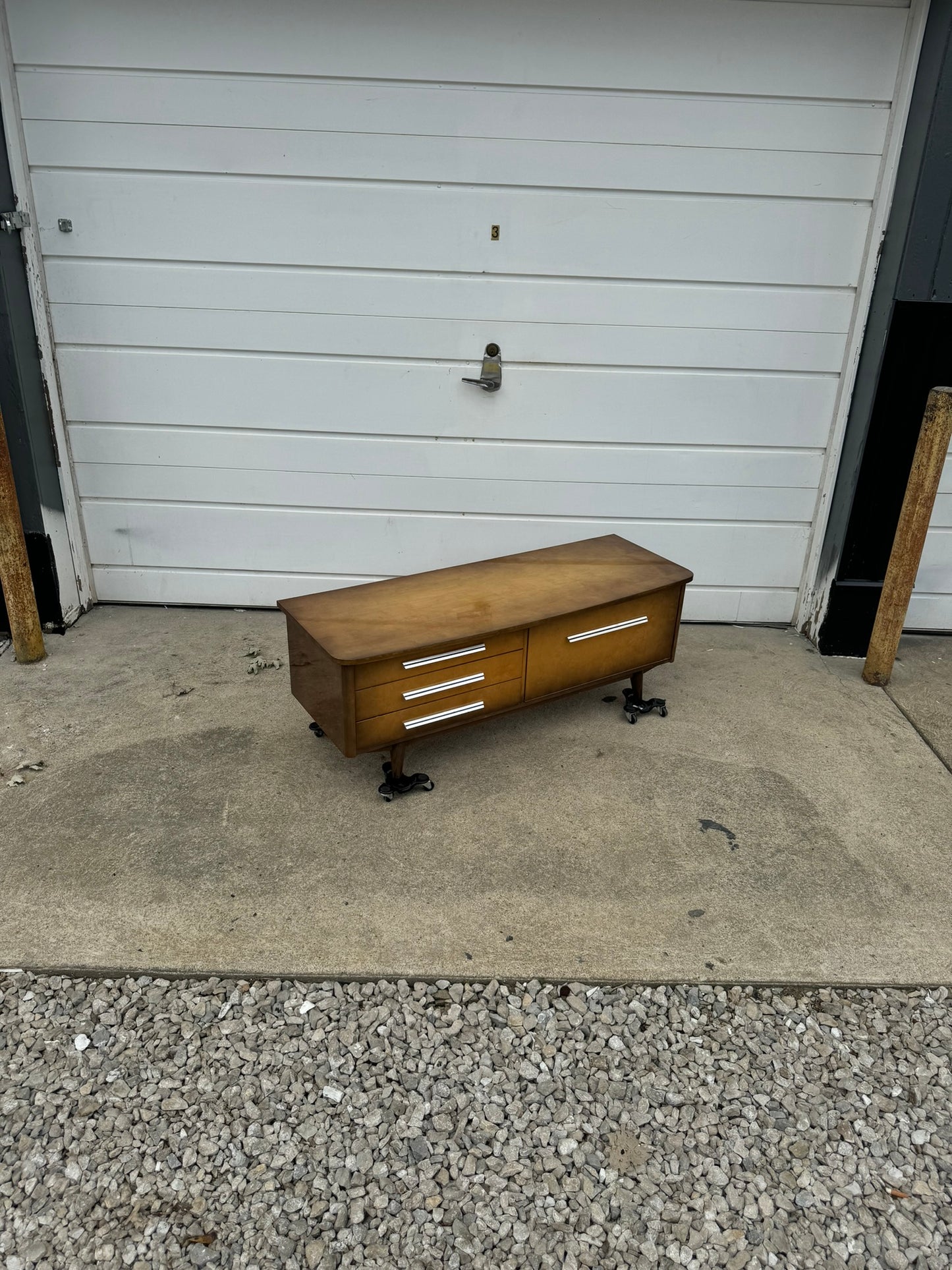 German Shrunk Entertainment Center – Low Console and Storage Cabinet Two-Piece Set (Available Separately)