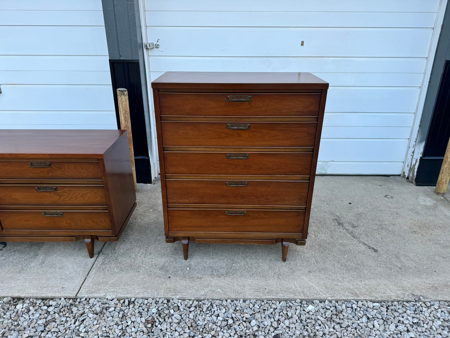 United Furniture Corp. Walnut Dresser – Completely Refinished with Color-Matched Tops