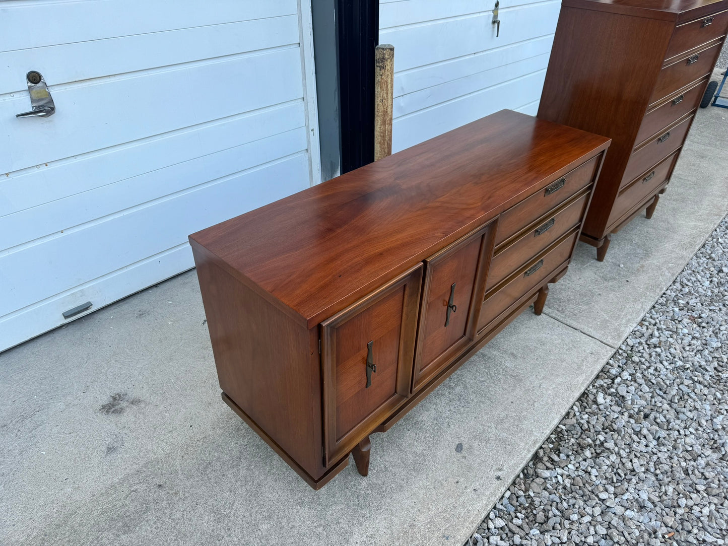 United Furniture Corp. Walnut Dresser – Completely Refinished with Color-Matched Tops