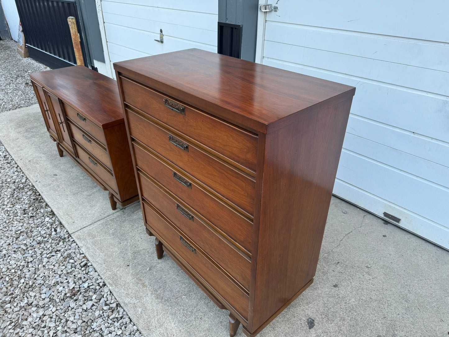 United Furniture Corp. Walnut Dresser – Completely Refinished with Color-Matched Tops