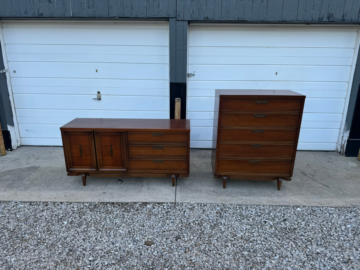 United Furniture Corp. Walnut Dresser – Completely Refinished with Color-Matched Tops