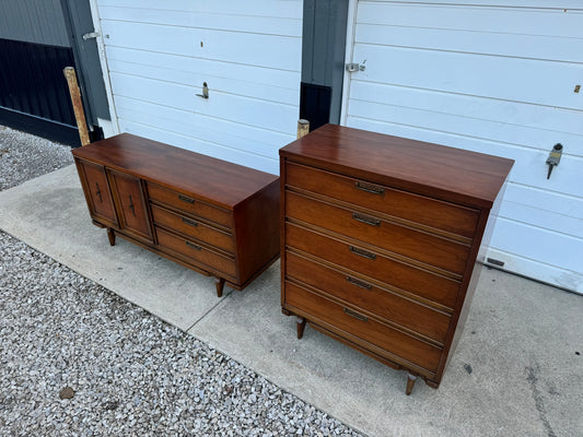 United Furniture Corp. Walnut Dresser – Completely Refinished with Color-Matched Tops