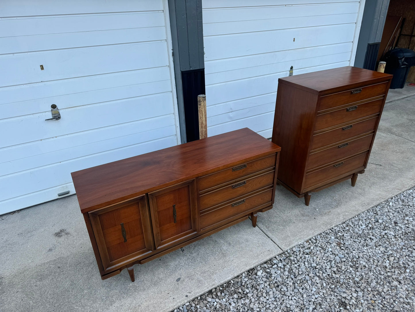 United Furniture Corp. Walnut Dresser – Completely Refinished with Color-Matched Tops