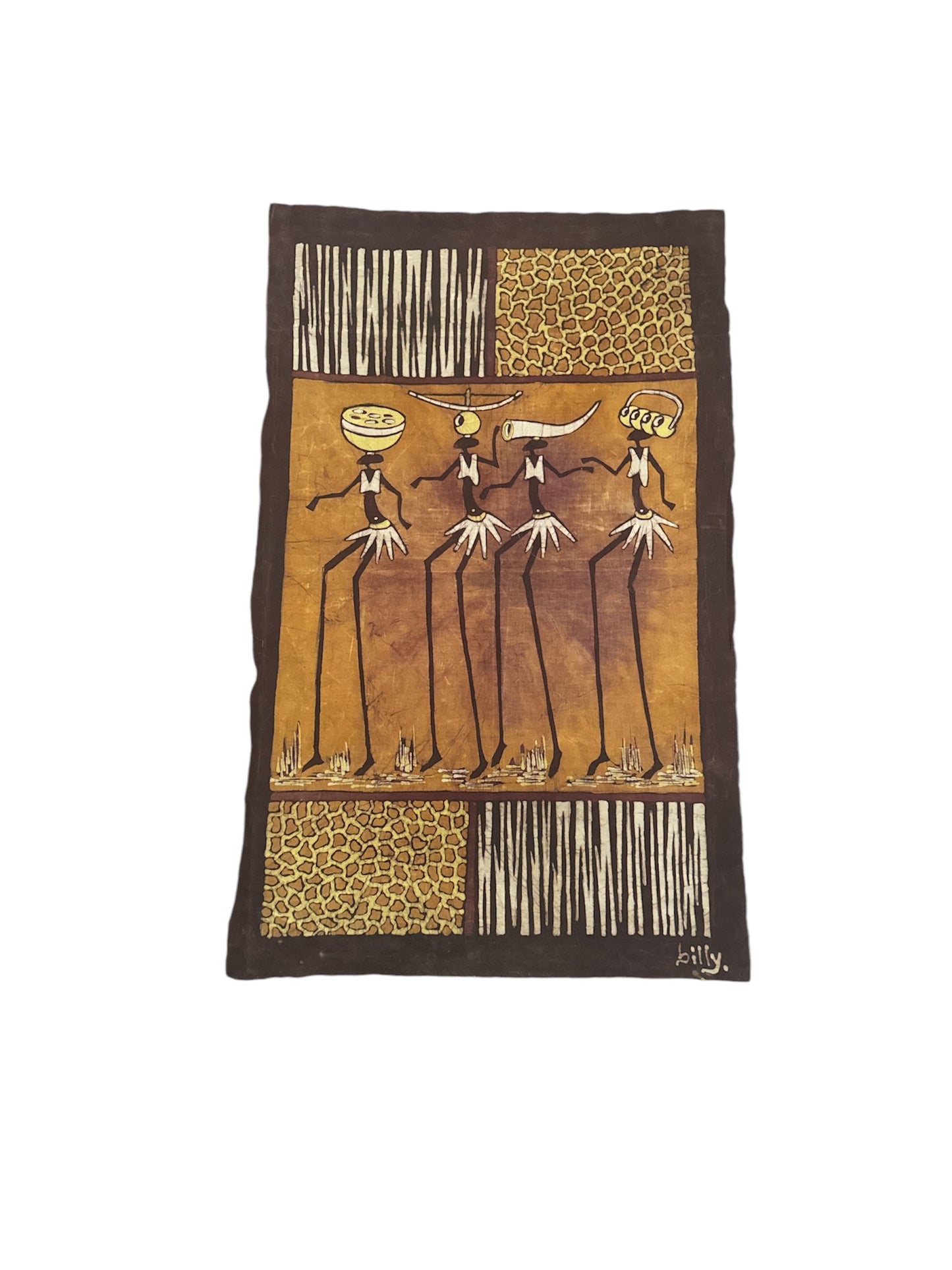 Authentic African Namibian Batik Wax Canvas Tapestry – Tribal Artwork