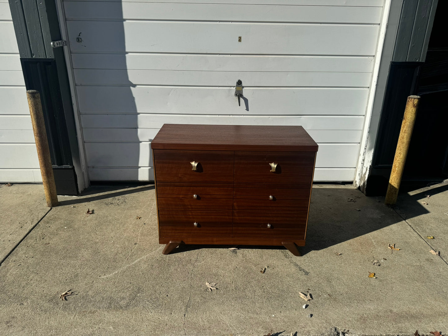 Petite Refinished Midcentury Walnut Dresser