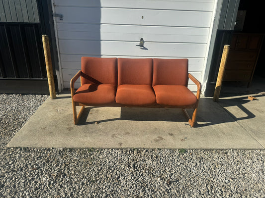 Revamped MCM Office Sofa – Retro Orange Flair 🧡