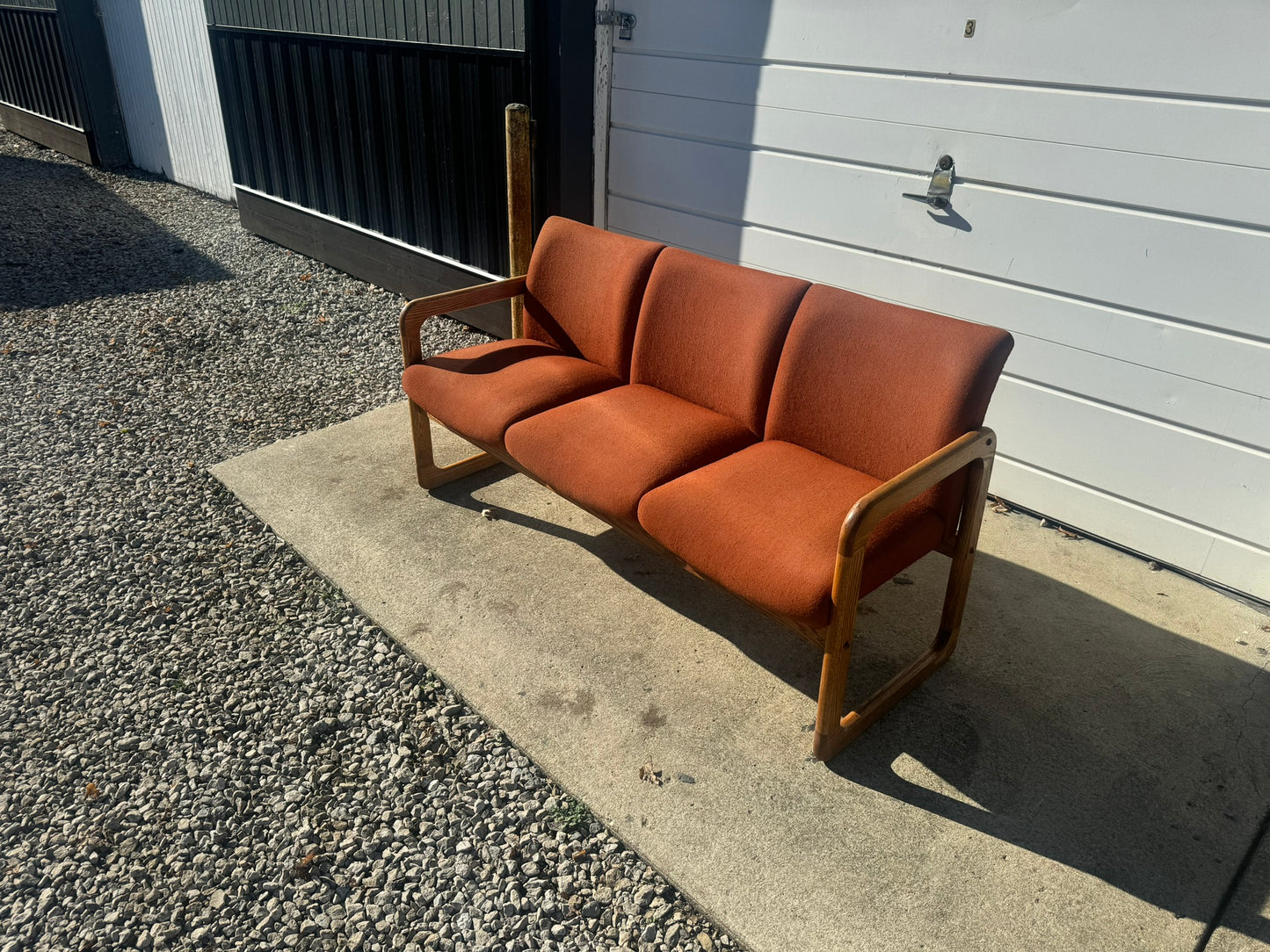 Revamped MCM Office Sofa – Retro Orange Flair 🧡