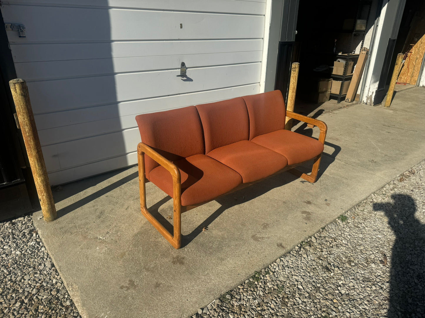 Revamped MCM Office Sofa – Retro Orange Flair 🧡
