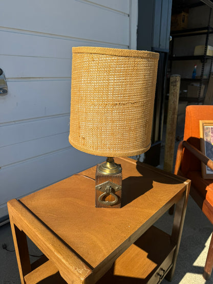 Rustic Burlap Shades Lamp Pair – Warm Midcentury Charm