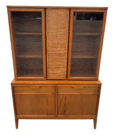 Basic-Witz Midcentury Two-Piece Hutch