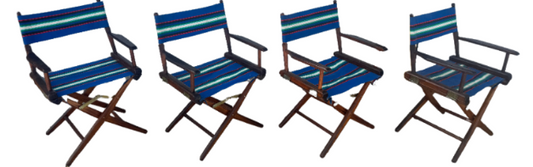 Vintage Canvas & Wood Folding Captain’s Chair