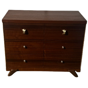 Petite Refinished Midcentury Walnut Dresser