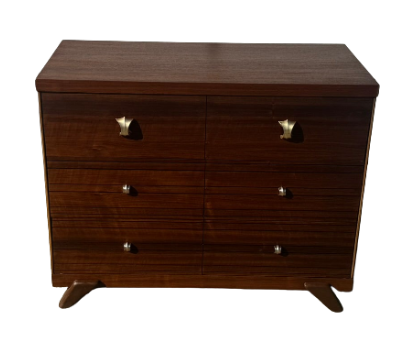 Petite Refinished Midcentury Walnut Dresser