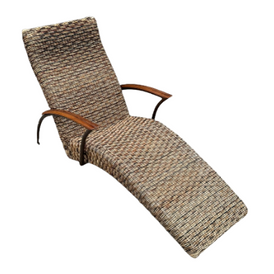 Midcentury Modern Wicker Lounge Chair with Metal Frame